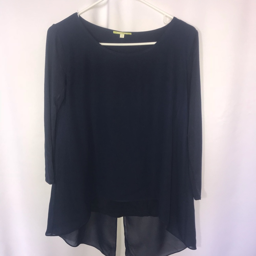 Backless Navy Top w/inside Short Sleeve_Size XS